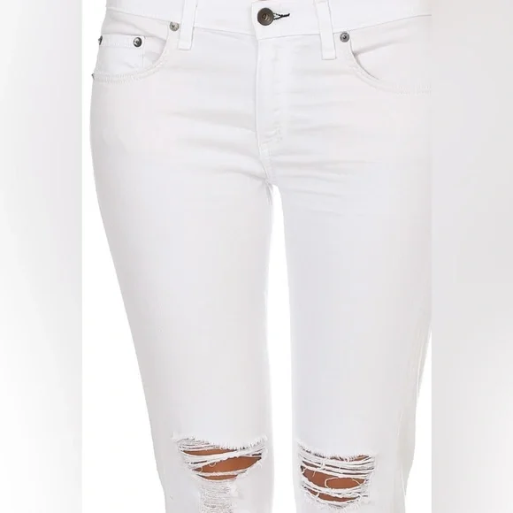 Rag & Bone Dre Capri jean distressed White Prospector 24 - Picture 4 of 12